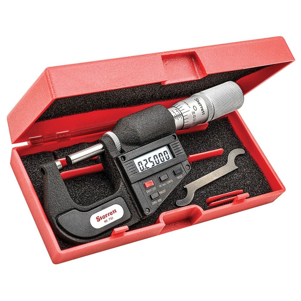 Micrometro Exterior Digital 0 25mm 0 1 733mexfl 25 Starrett Isesacl