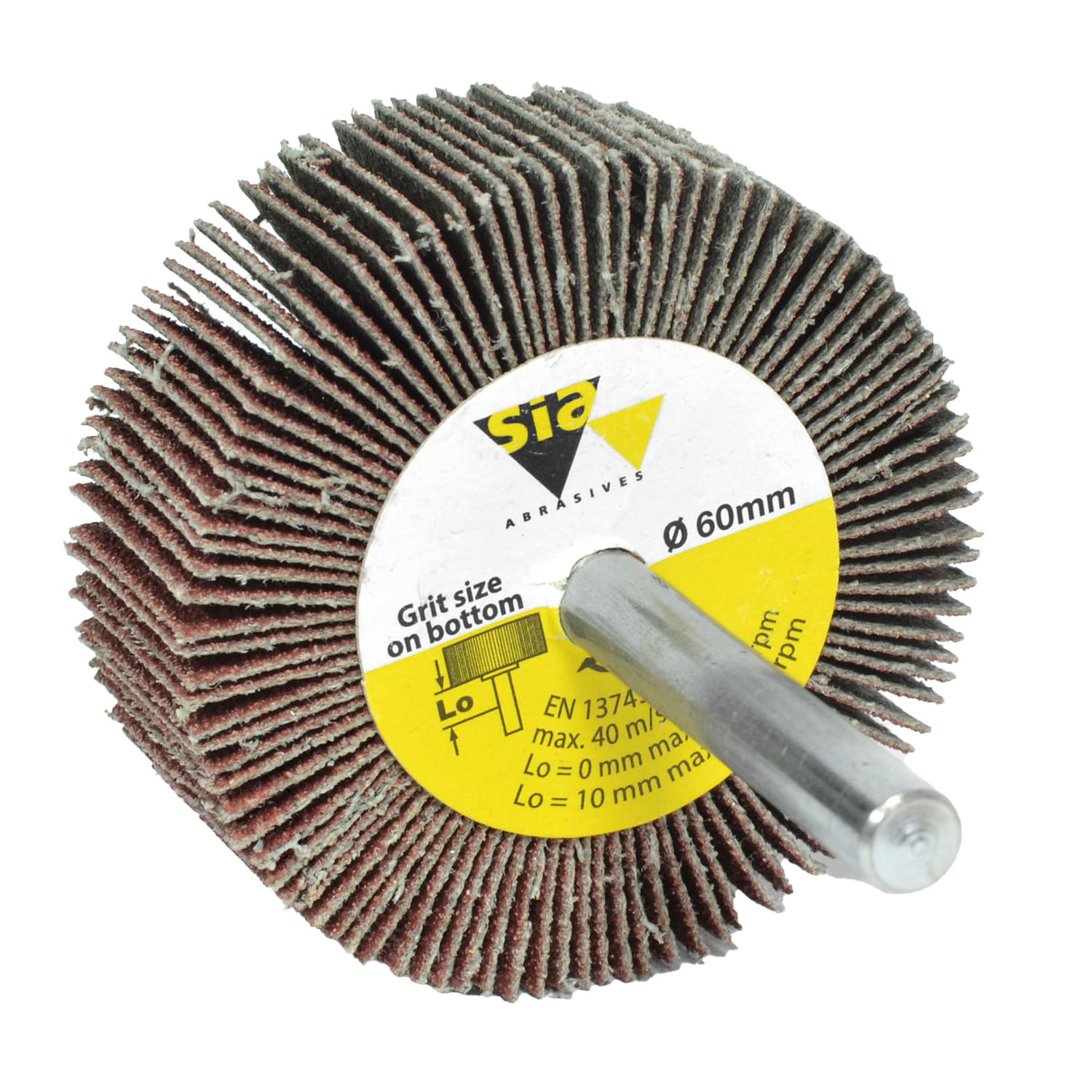 Rueda Traslapada 60 mm - Metal - Grano 120 - Vástago 6 mm - SialoX